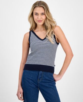 Nautica Jeans - Women's Terry Striped Sleeveless Sweater