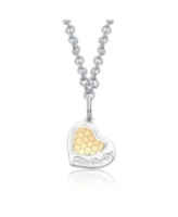Rachel Glauber Forever Embrace Two-Tone Heart Pendant - White