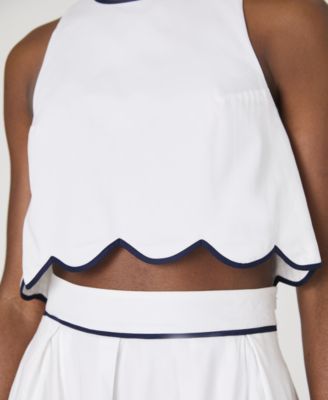 Women's Alexis Cotton Scalloped Crop Top