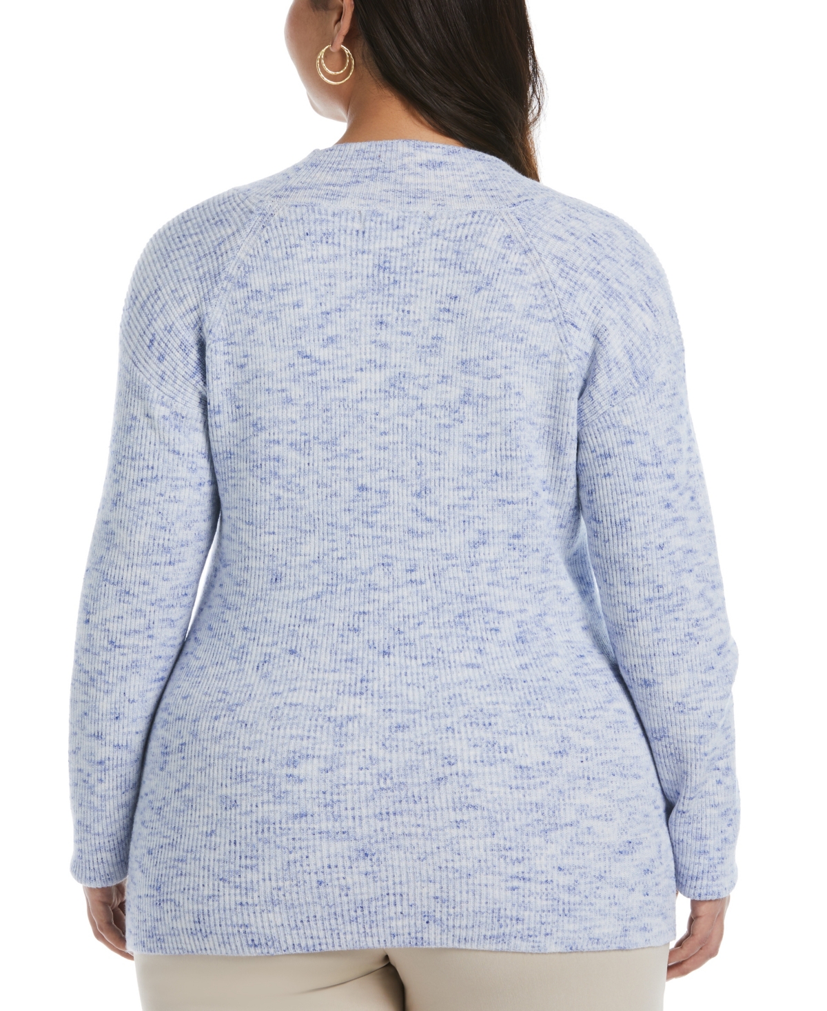 ELLA RAFAELLA PLUS SIZE CUTOUT NECK SWEATER 