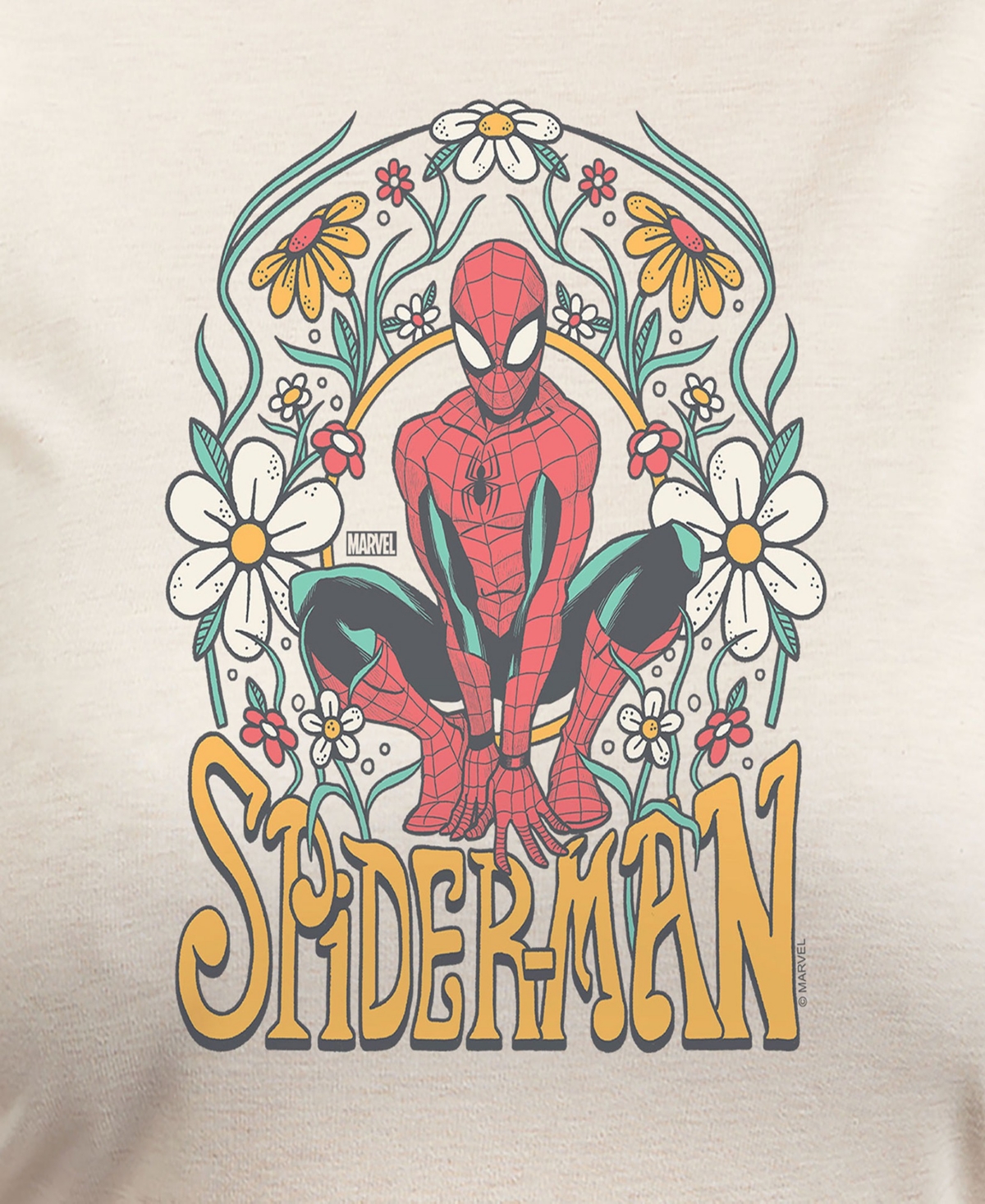 Hybrid Apparel Plus Size Spider-man Graphic Pullover T-shirt In Beige,khaki