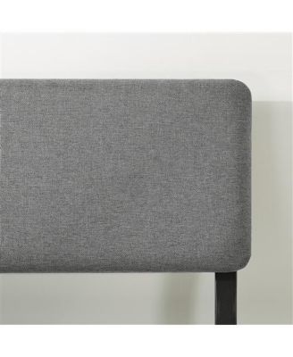 Soft Fabric Metal Headboard Platform Bed with Wooden Slats for Stylish Support