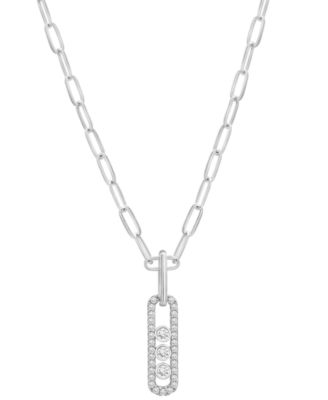 2-Pc. Set Diamond Oval Pendant Necklace & Matching Drop Earrings (1/2 ct. t.w.) in Sterling Silver, Exclusively at Macy's