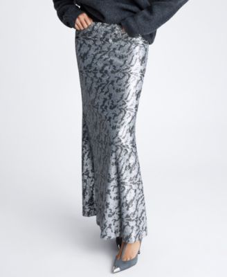 Kenneth Cole - Women's Sequin Side-Zip Maxi Skirt