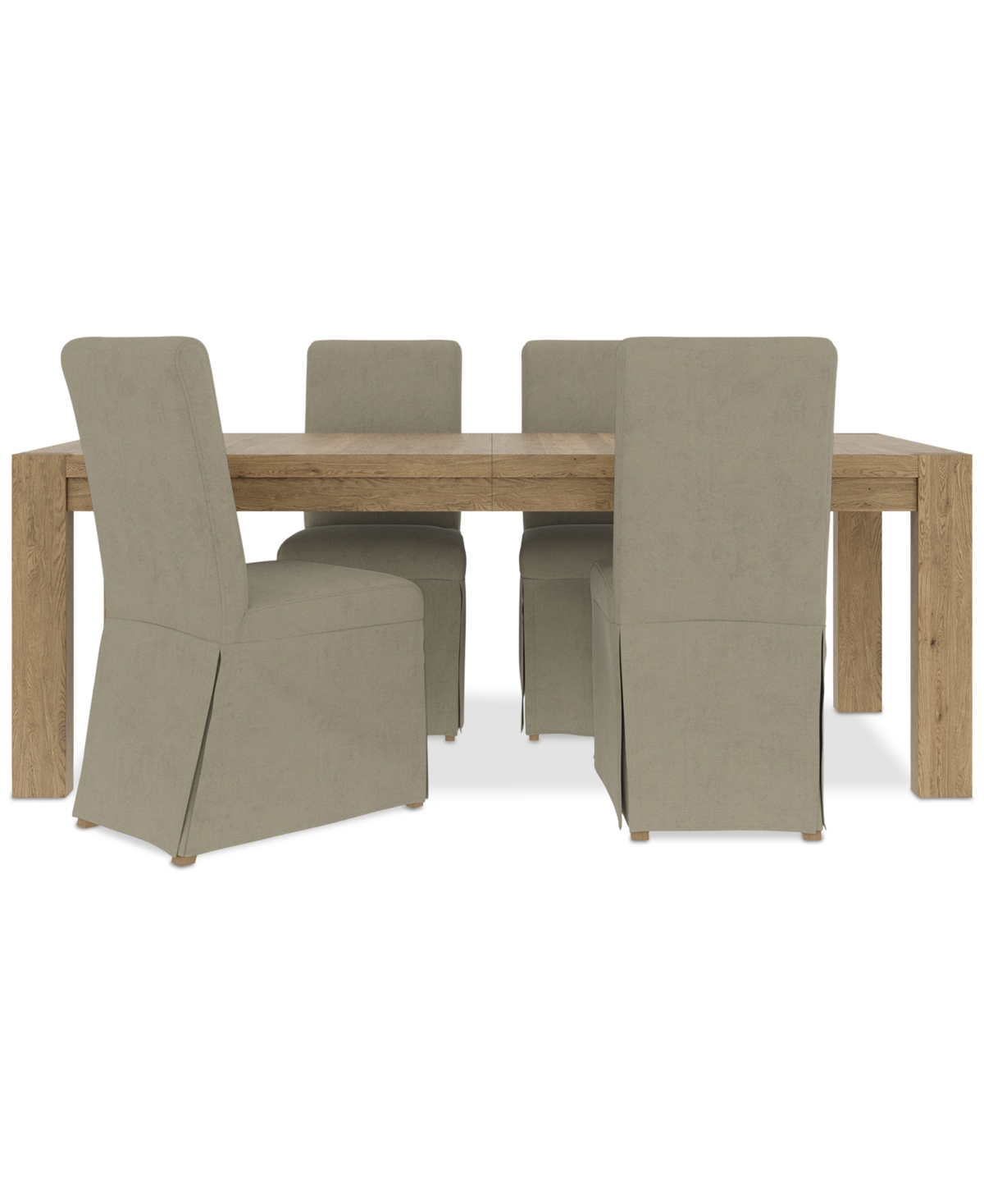 Macy's 5pc Dining Set (davie Rectangular Table & 4 Estby Chairs) In Sand
