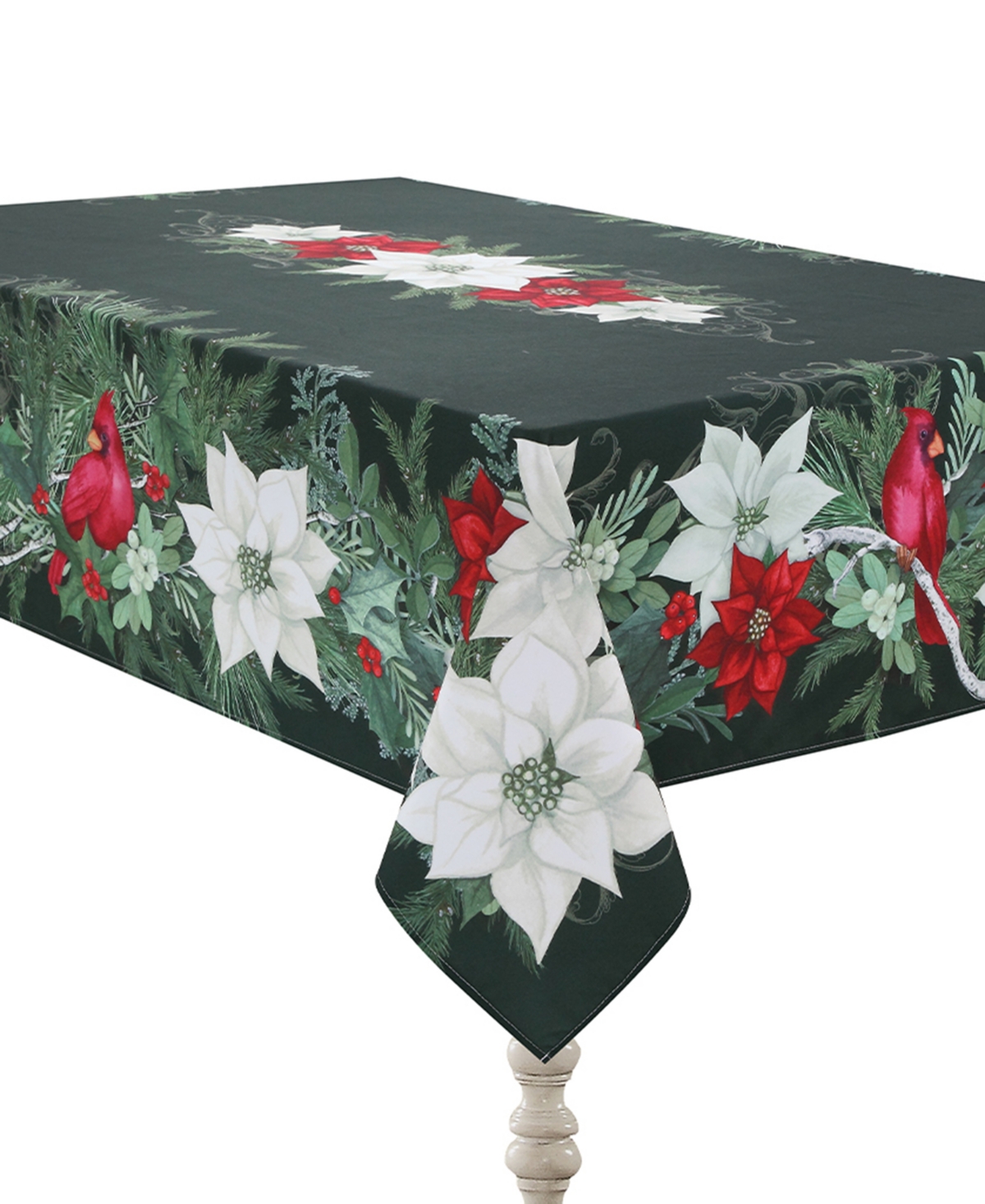 Laural Home Christmas Elegance Tablecloth, 70" X 144" In Green