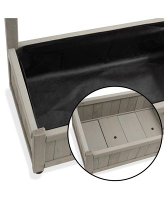 Wooden Climbing Planter Box - Raised Garden Bed with Trellis Plant Stand for Outdoor