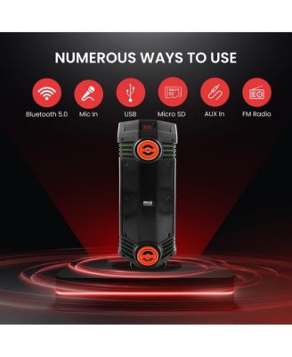 PPHP283UBB, 300W, Dual 6.5", Rechargeable, BT/FM/USB/SD/AUX, LED Display, Mic+Remote, PA Karaoke Speaker with Handle & Wheels