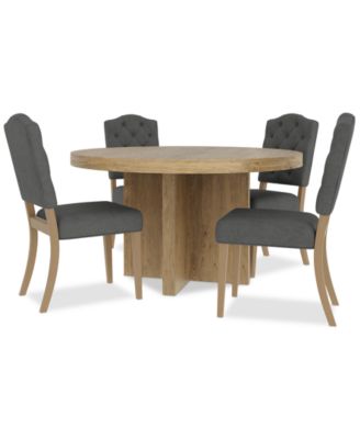 5pc Dining Set (Davie Round Table & 4 Jesilyn Chairs)