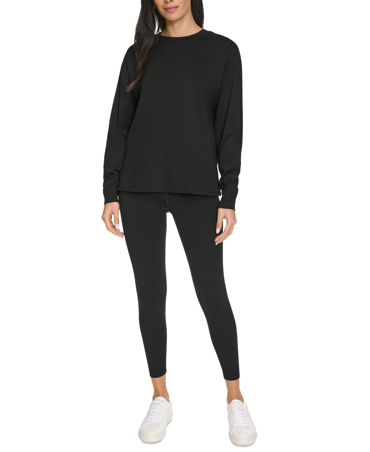 Calvin Klein Performance Women's Long-sleeve Crewneck T-shirt In Tea