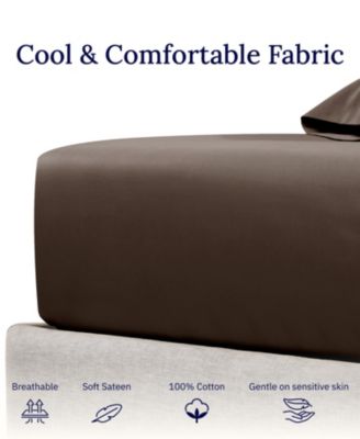 Soft 400 Thread Count Cotton Deep Pocket Fitted Sheet Only, Twin XL