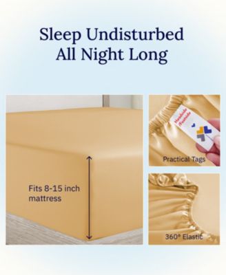 Soft 400 Thread Count Cotton Deep Pocket Fitted Sheet Only, Twin XL