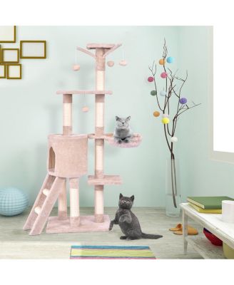 56'' Cat Tree Kitten Pet Play House Furniture Condo Scratching Posts Ladder