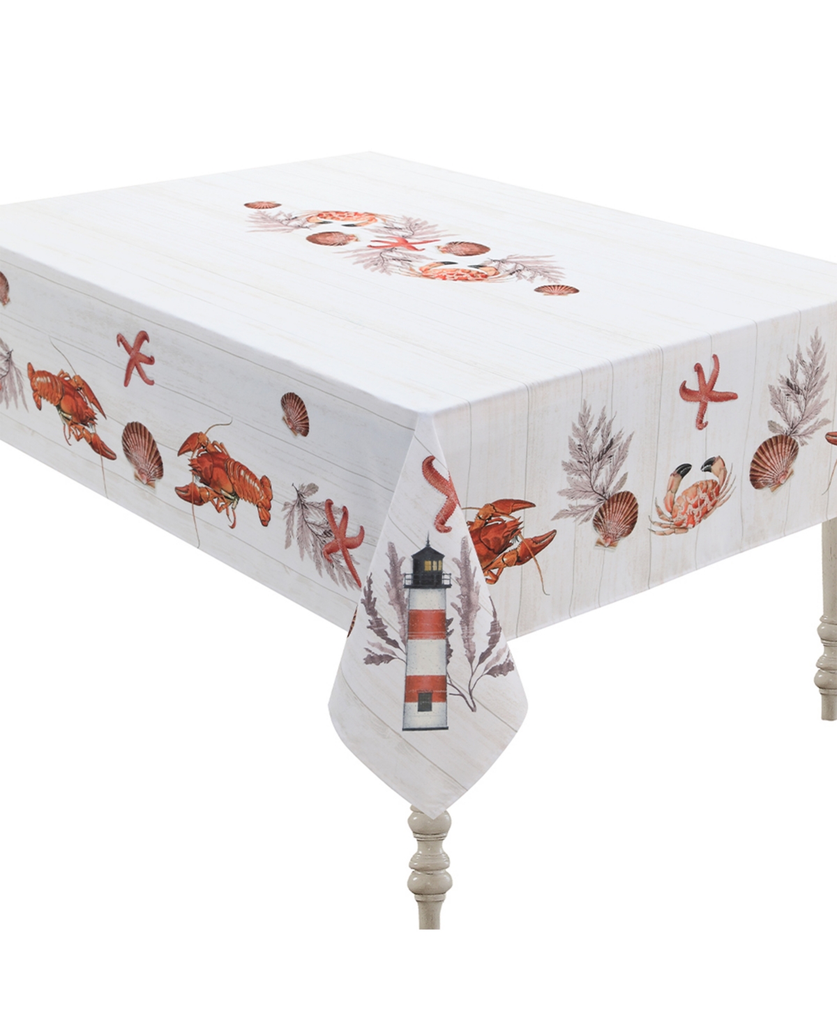 Laural Home Seafood Shack Tablecloth, 70" X 144" In Red