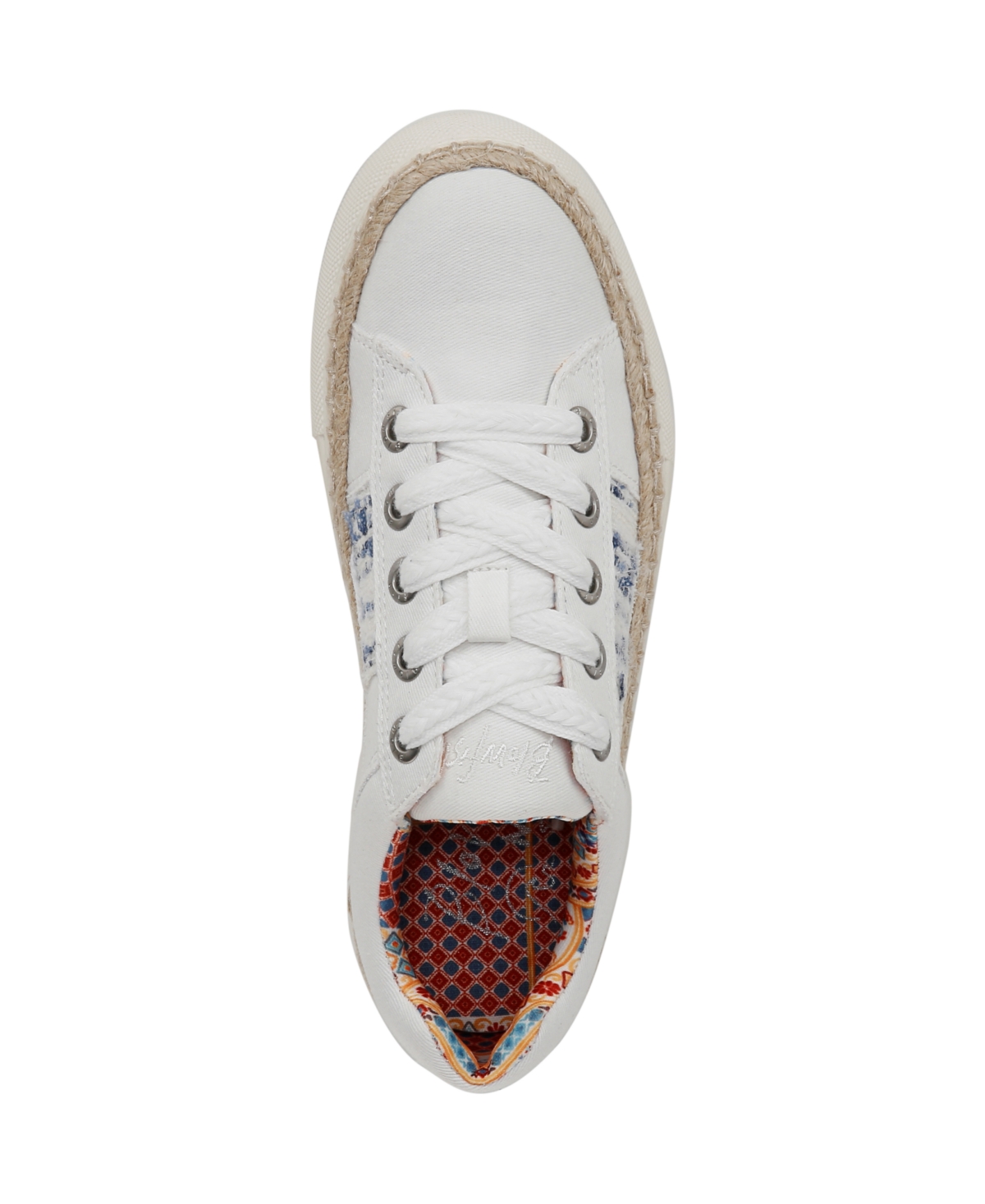 Shop Blowfish Malibu Women's Northshore Lace Up Sneakers In White Multi Twill Fabric