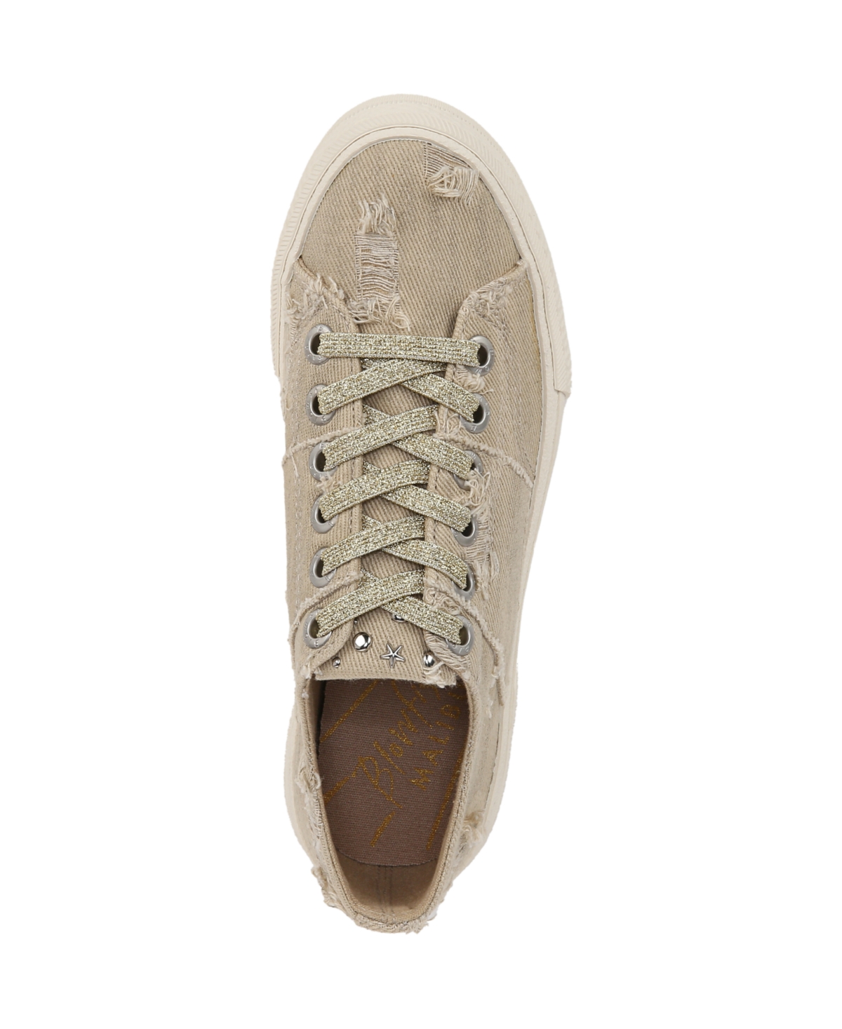 Shop Blowfish Malibu Women's Walk On Lace Up Platform Sneakers In Tan Distressed Denim
