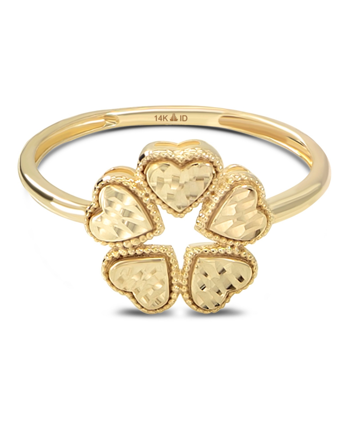 Clover Heart Ring in 14K Gold, Size 7, approx. 1.9 grams. - Gold