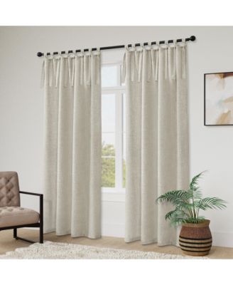 Garrett Textured Tie Knots Curtains Pair, 52"X84"