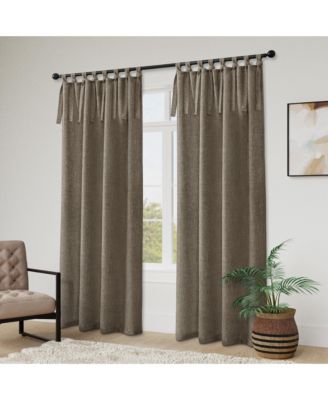 Garrett Textured Tie Knots Curtains Pair, 52"X108"