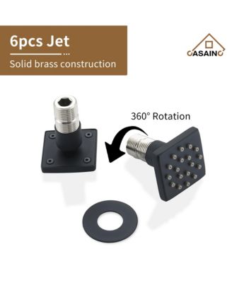 Wall Mount Thermostatic Shower System with 3 Functions and Body Jets