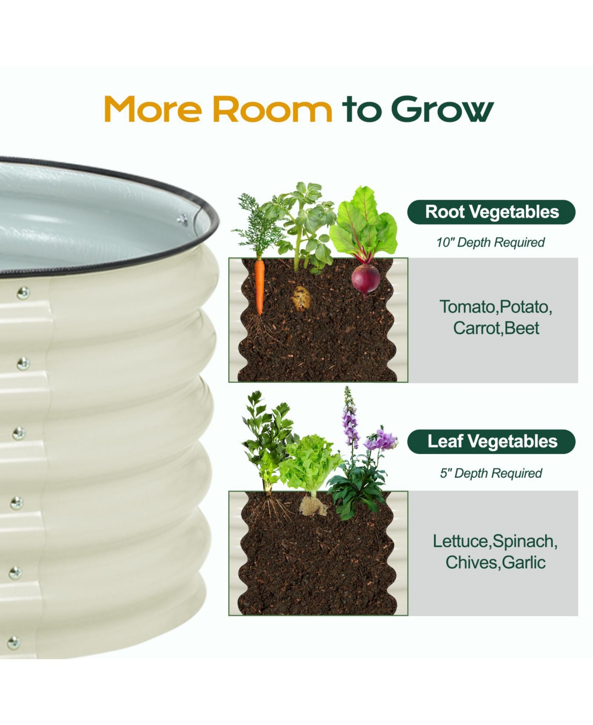 Aoodor Modular Metal Raised Garden Bed - Aluzinc Material