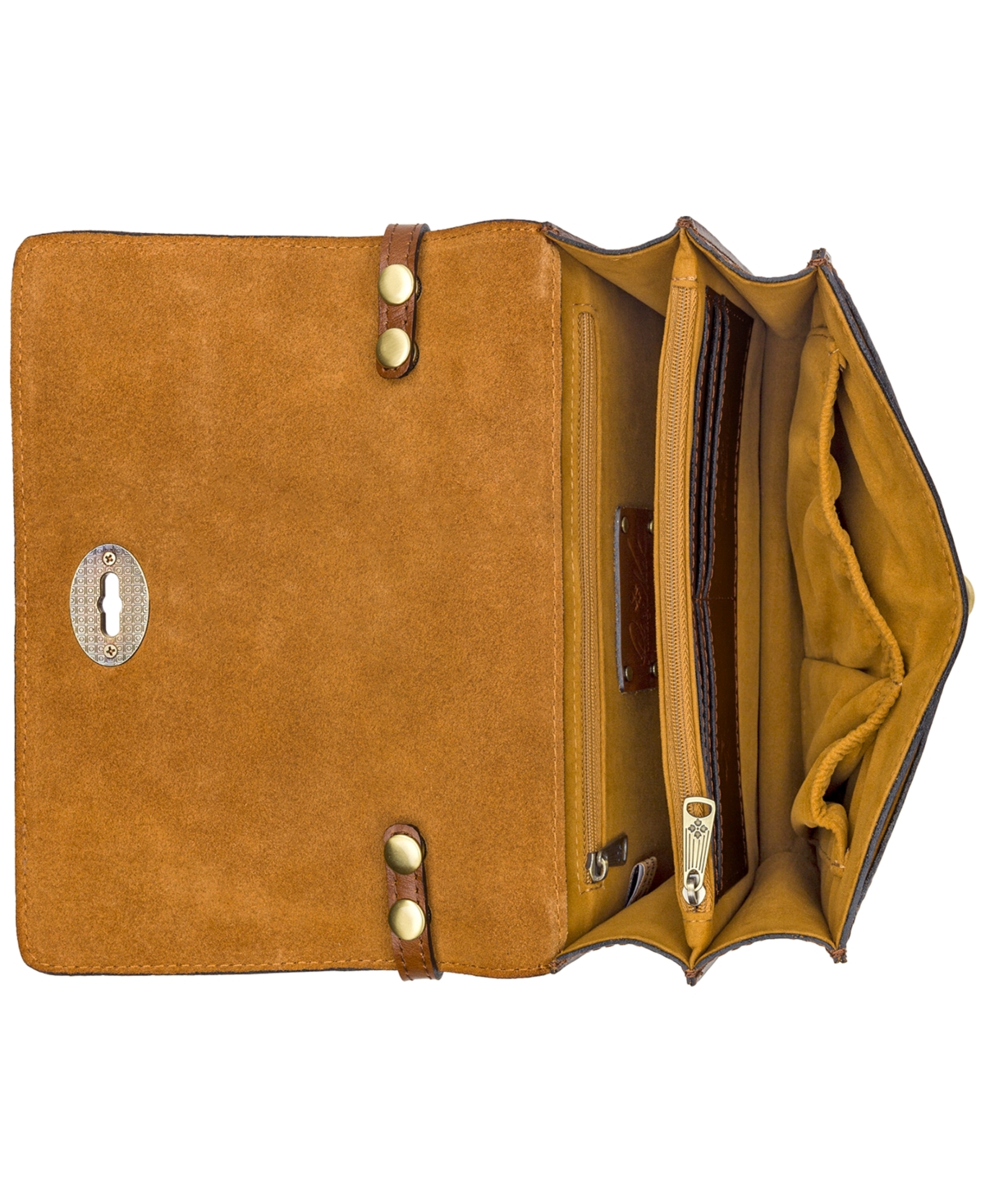 Shop Patricia Nash Livana Small Vintage Distressed Leather Crossbody Bag In Cognac