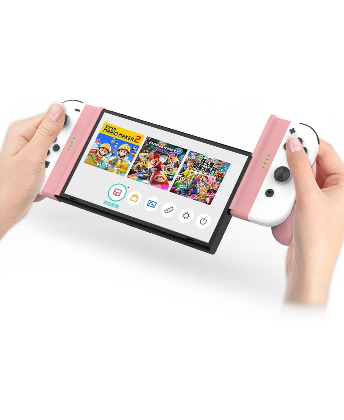 Nbcp Switch Joycons Detachable Grip Compatible with Nintendo Switch/Switch Oled JoyCons Controllers, Pink Nintendo Switch Accessories