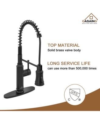 Pull Down Sprayer Kitchen Faucet with Infrared Sensor Induction Function and Deck Plate