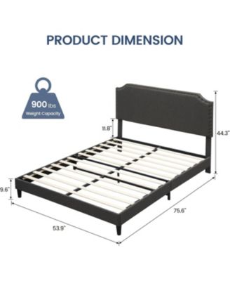 Full Size Bed Frame with Headboard, Metal Platform Bed Frame