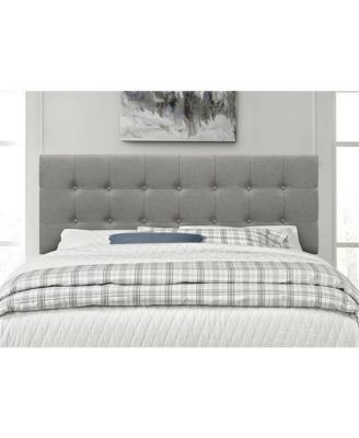 Queen Modern Classic Style Button-Tufted Headboard in Grey Upholstered Fabric