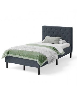 Modern Tufted Upholstered Platform Bed – Elegant Headboard & Durable Slat Support for All Mattresses