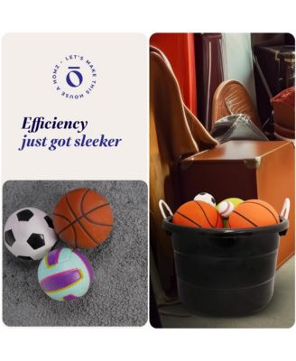 Plastic 17 Gallon Utility Storage Bucket Tub w/ Rope Handle, 4 Pack