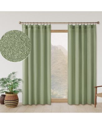 Boucle Light Filtering Back Tab Single Curtain Panel, 52"X96"