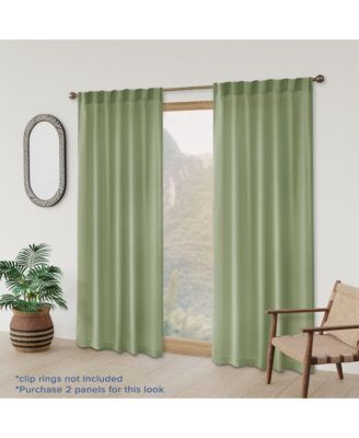 Boucle Light Filtering Back Tab Single Curtain Panel, 52"X96"