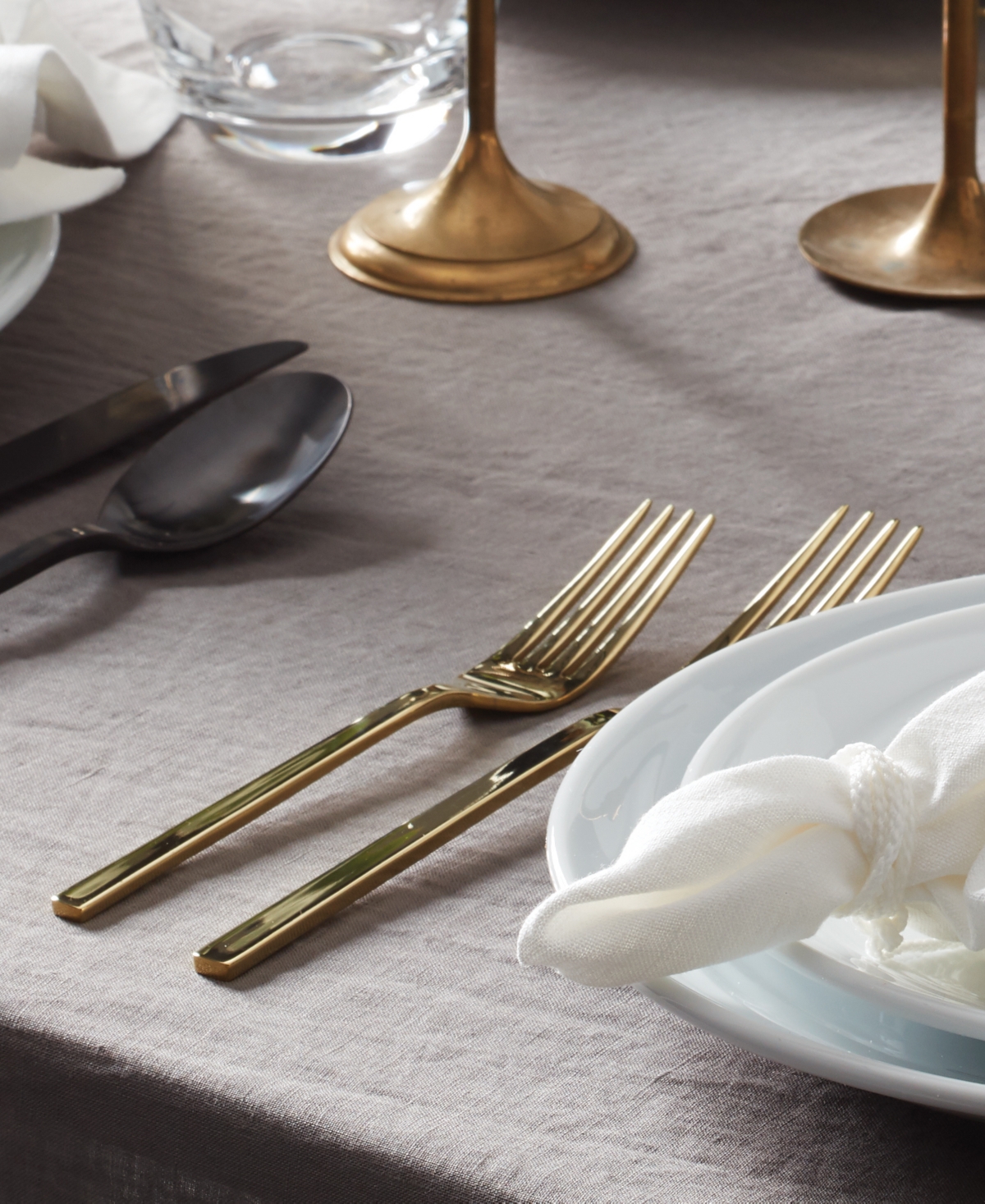 Oneida Allay Champagne Set Of 6 Everyday Flatware Dinner Forks In Metallic,stainless