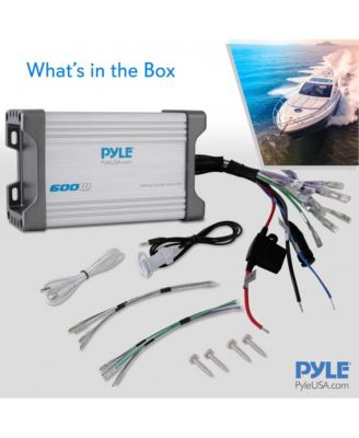 2-Channel Waterproof Marine Amplifier Kit - 600 Watt, AUX/RCA Input