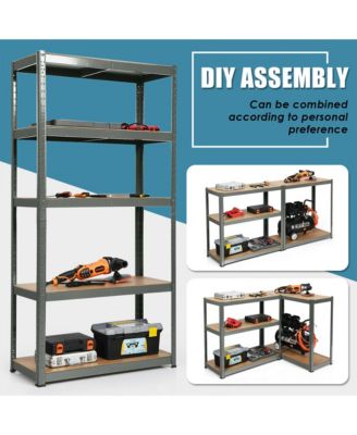 72'' Metal 5-Tier Garage Storage Rack Shelf Adjustable Freestanding