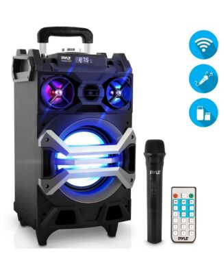 Pyle Portable Bluetooth Karaoke Speaker System - PA Loudspeaker with ...