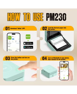 Nelko PM230 Mini Bluetooth Sticker Printer – Portable Thermal Printer with 3 Paper Rolls, Templates for Phone/Tablet – Easy Labeling Anywhere