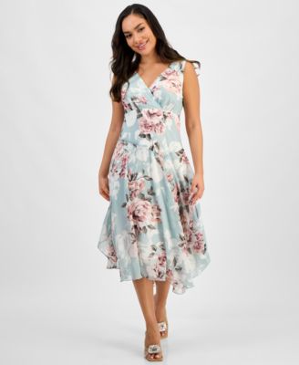 Connected - Petite Printed Chiffon Sleeveless Midi Dress