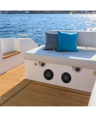 6.5" Waterproof Rated Marine Speakers with Wireless RF Streaming Support (Supplemental Speakers for Model: 'PLMRF65MB')
