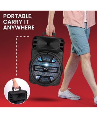 12" Portable Bluetooth PA Speaker System - Karaoke Speaker with DJ LED Lights, USB/FM/BT/Aux, Remote Control