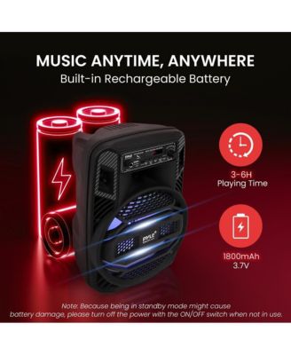 Portable Bluetooth PA Speaker System - 300W Rechargeable Outdoor Bluetooth Speaker Portable PA System w/ 8” Subwoofer 1” Tweeter, Microphone In, Party Lights, MP3/USB, Radio, Remote -PPHP835B