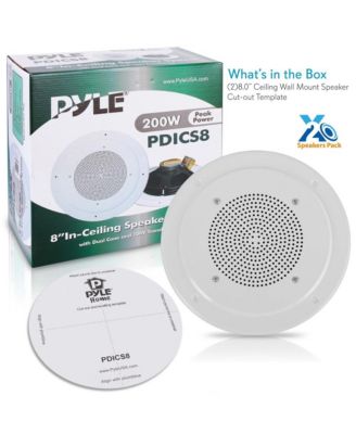 8" In-Wall / Ceiling Commercial PA Speaker with 100V Transformer Tap, 200W Max Power Output
