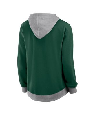 Women's Green Green Bay Packers Hit It French Terry Full-Zip Hoodie