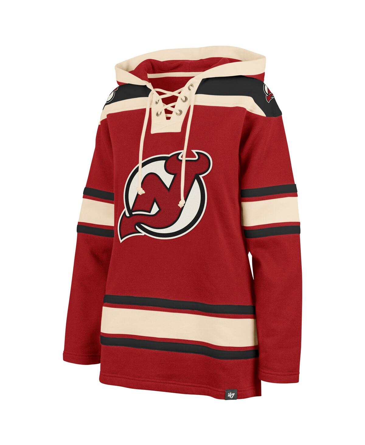 47 Brand Women's Red New Jersey Devils Superior Lacer Pullover Hoodie In Red