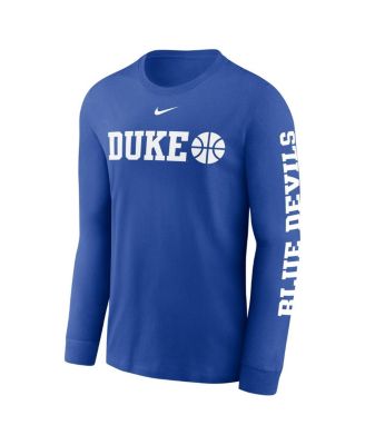 Men's Royal Duke Blue Devils Basketball Icon Two-Hit Long Sleeve T-Shirt