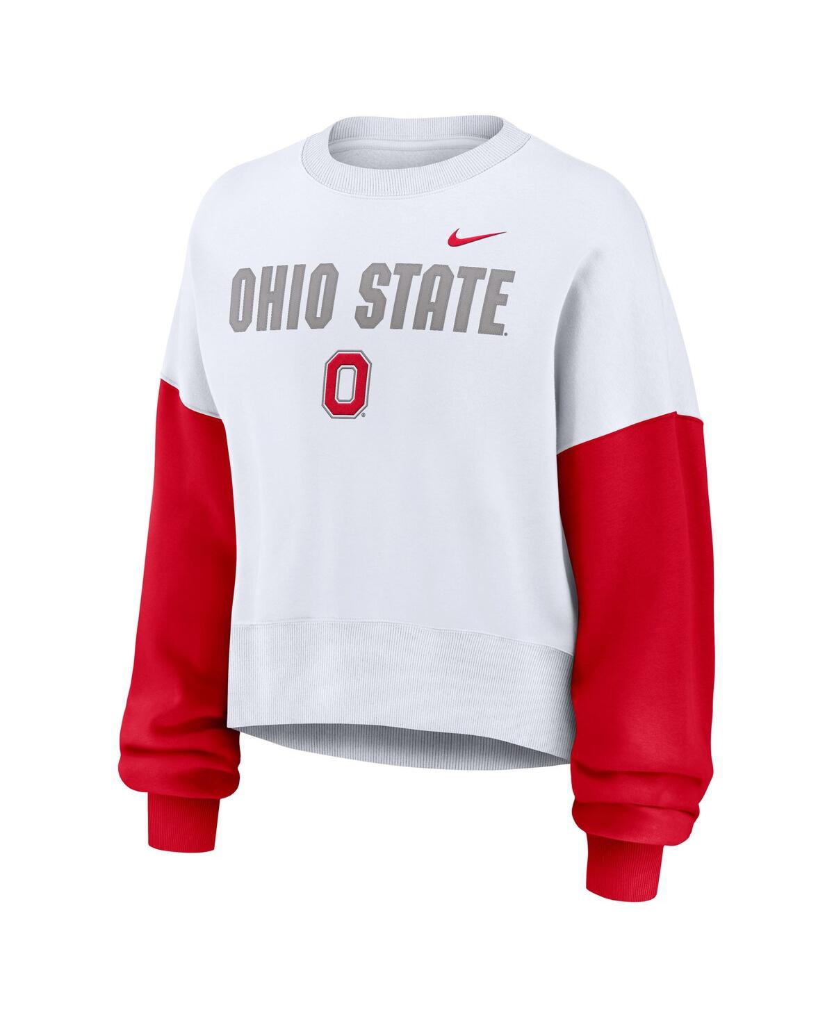 Nike Ohio State Buckeyes Primetime  Women's College Pullover Crew In White