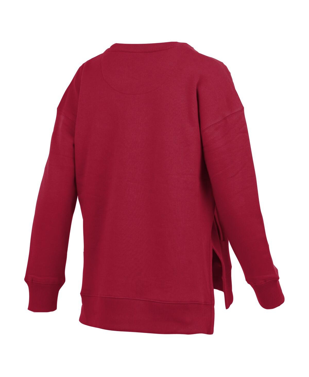 PRESSBOX WOMEN'S CRIMSON ALABAMA CRIMSON TIDE POCKETED ARCH PULLOVER SWEATSHIRT 