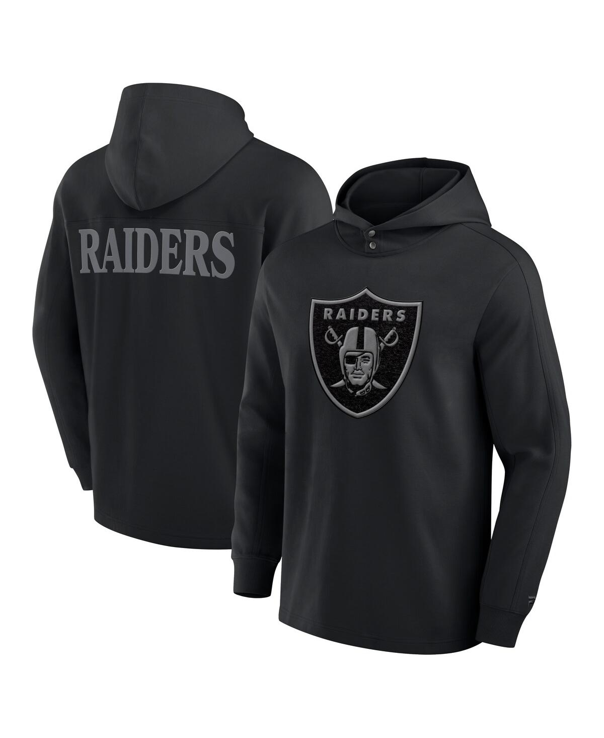Fanatics Men's Black Las Vegas Raiders Elements Blaze Tri-blend Long Sleeve Hoodie T-shirt In Black